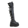 Pleaser DELIGHT-1013RM Black Patent Strass Mesh Boots
