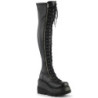 Pleaser DELIGHT-1013RM Black Patent Strass Mesh Boots