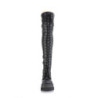 Pleaser DELIGHT-1013RM Black Patent Strass Mesh Boots