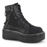 Demonia EMILY-114 Black Canvas Vegan Platform Women Boots