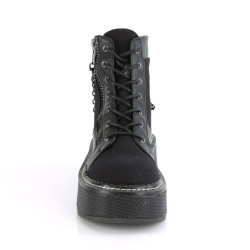 Demonia EMILY-114 Black Canvas Vegan Platform Women Boots