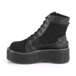 Demonia EMILY-114 Black Canvas Vegan Platform Women Boots