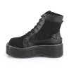 Demonia EMILY-114 Black Canvas Vegan Platform Women Boots