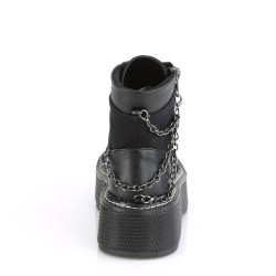 Demonia EMILY-114 Black Canvas Vegan Platform Women Boots