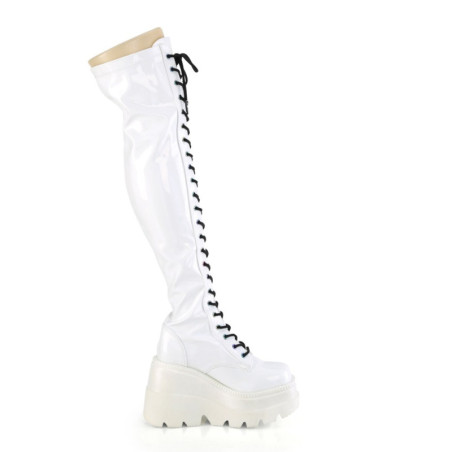 Pleaser FLASHDANCE-1020-7 Black Patent Transparent Boots