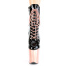 Pleaser FLAMINGO-1020 Black Patent Rose Gold Chrome