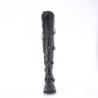 Demonia SHAKER-420 Black Platform Thigh High Wedge Boots