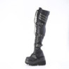 Demonia SHAKER-420 Black Platform Thigh High Wedge Boots