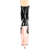 Pleaser FLAMINGO-1020 Black Patent Rose Gold Chrome