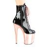 Pleaser FLAMINGO-1020 Black Patent Rose Gold Chrome