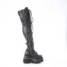 Demonia SHAKER-420 Black Platform Thigh High Wedge Boots