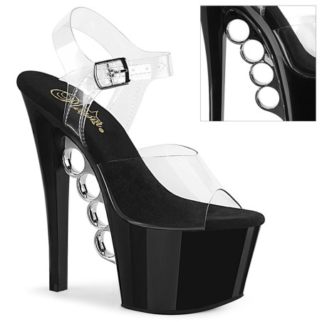 Pleaser KNUCKS-708 Transparent Black Sale Women