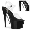 Pleaser KNUCKS-708 Transparent Black Sale Women