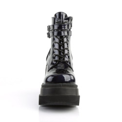 Demonia SHAKER-52 Black Hologram Platform Wedge Ankle Boots