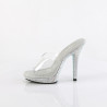 Fabulicious LIP-101DM Transparent Silver Strass Mules