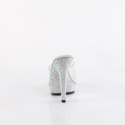 Fabulicious LIP-101DM Transparent Silver Strass Mules