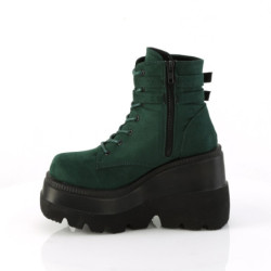 Demonia SHAKER-52 Emerald Platform Wedge Ankle Boots