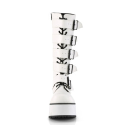 Demonia TRASHVILLE-518 White Vegan Platform Men Boots