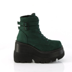 Demonia SHAKER-52 Emerald Platform Wedge Ankle Boots