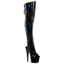 Pleaser ADORE-3019HWR Black Hologram Women Boots