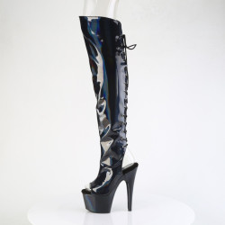 Pleaser ADORE-3019HWR Black Hologram Women Boots