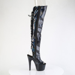 Pleaser ADORE-3019HWR Black Hologram Women Boots