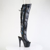 Pleaser ADORE-3019HWR Black Hologram Women Boots
