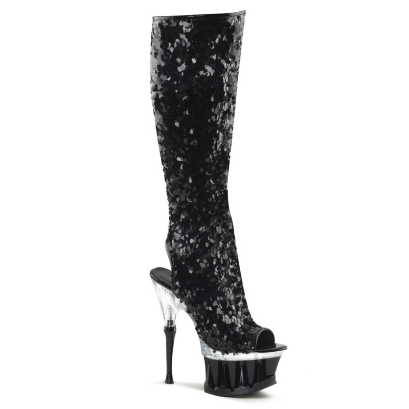 Pleaser SPIKY-2019 Black Sequins Sale Women Pleaser SPIKY-2019 Black Sequins Sale Women
