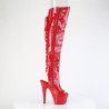 Pleaser ADORE-3019HWR Red Hologram Women Boots