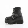 Demonia SHAKER-62 Black Vegan Platform Wedge Ankle Boots