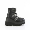Demonia SHAKER-62 Black Vegan Platform Wedge Ankle Boots