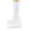 Demonia SHAKER-65 White Hologram Platform Wedge Boots