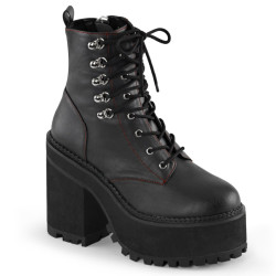 Demonia ASSAULT-100 Black Vegan Platform Women Boots