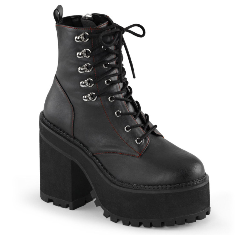 Demonia ASSAULT-100 Black Vegan Platform Women Boots