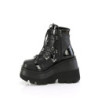 Demonia SHAKER-66 Black Vegan Platform Wedge Ankle Boots