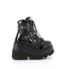 Demonia SHAKER-66 Black Vegan Platform Wedge Ankle Boots