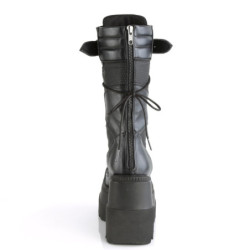 Demonia SHAKER-70 Black Vegan Platform Wedge Boots