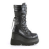 Demonia SHAKER-70 Black Vegan Platform Wedge Boots