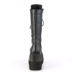 Demonia SHAKER-72 Black Platform Knee High Wedge Boots