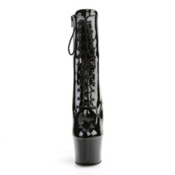 Pleaser SKY-1020 Black Patent High Heeled Ankle Boots