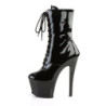 Pleaser SKY-1020 Black Patent High Heeled Ankle Boots