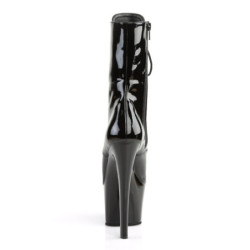 Pleaser SKY-1020 Black Patent High Heeled Ankle Boots
