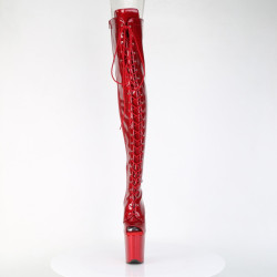 Pleaser FLAMINGO-3021GP Red Glitter Patent Sale Women