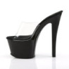 Pleaser SKY-301 Black High Heeled Platform Mules Women