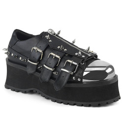 Demonia GRAVEDIGGER-03 Black Vegan Platform Men Shoes