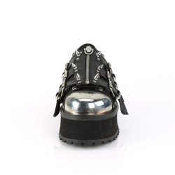 Demonia GRAVEDIGGER-03 Black Vegan Platform Men Shoes