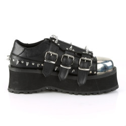 Demonia GRAVEDIGGER-03 Black Vegan Platform Men Shoes
