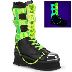 Demonia GRAVEDIGGER-255 Black Vegan Platform Men Boots