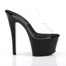 Pleaser SKY-302 Black High Heeled Platform Mules Women