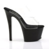 Pleaser SKY-302 Black High Heeled Platform Mules Women